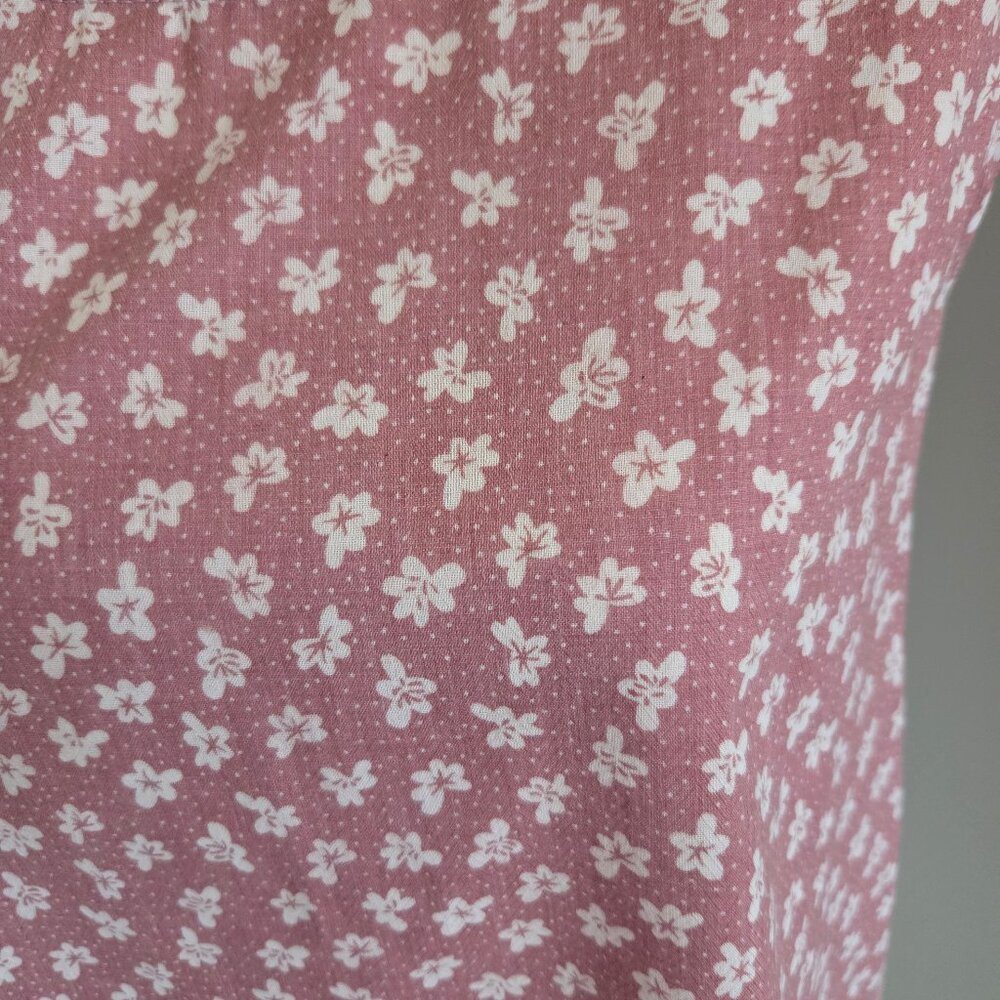 Pink Tank Top Juniors Medium Floral Sleeveless Sheer Lace Back Shirt - Picture 3 of 7